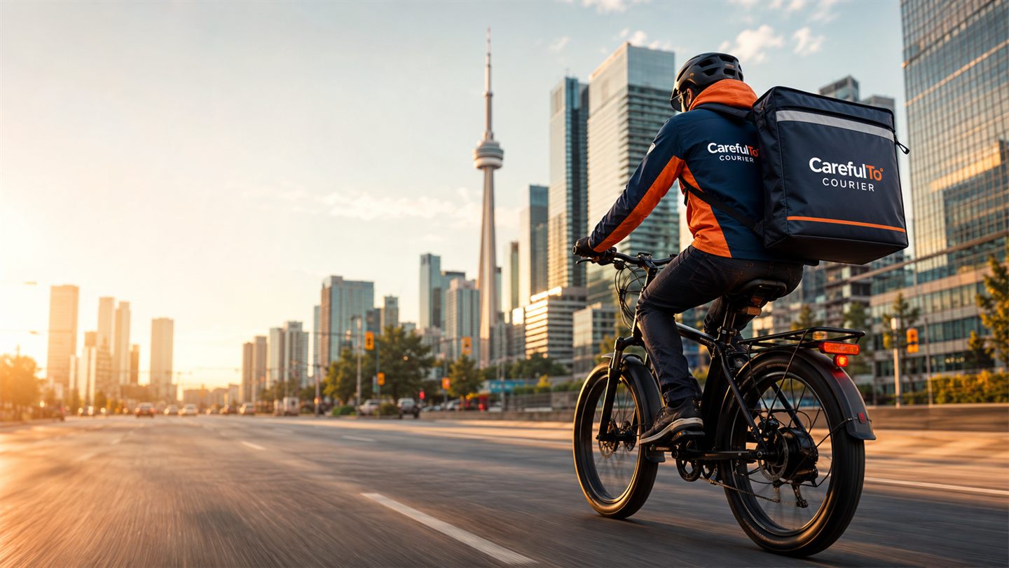CarefulTO courier delivering a package in Toronto